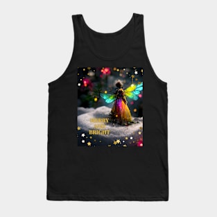 Colorful Christmas Fairy on A Winter Snowy Night Tank Top